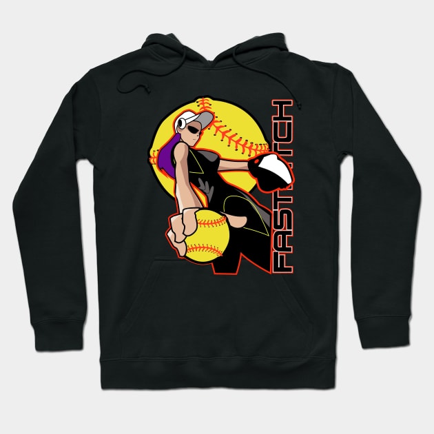 Pitcher fastpitch Hoodie by Spikeani